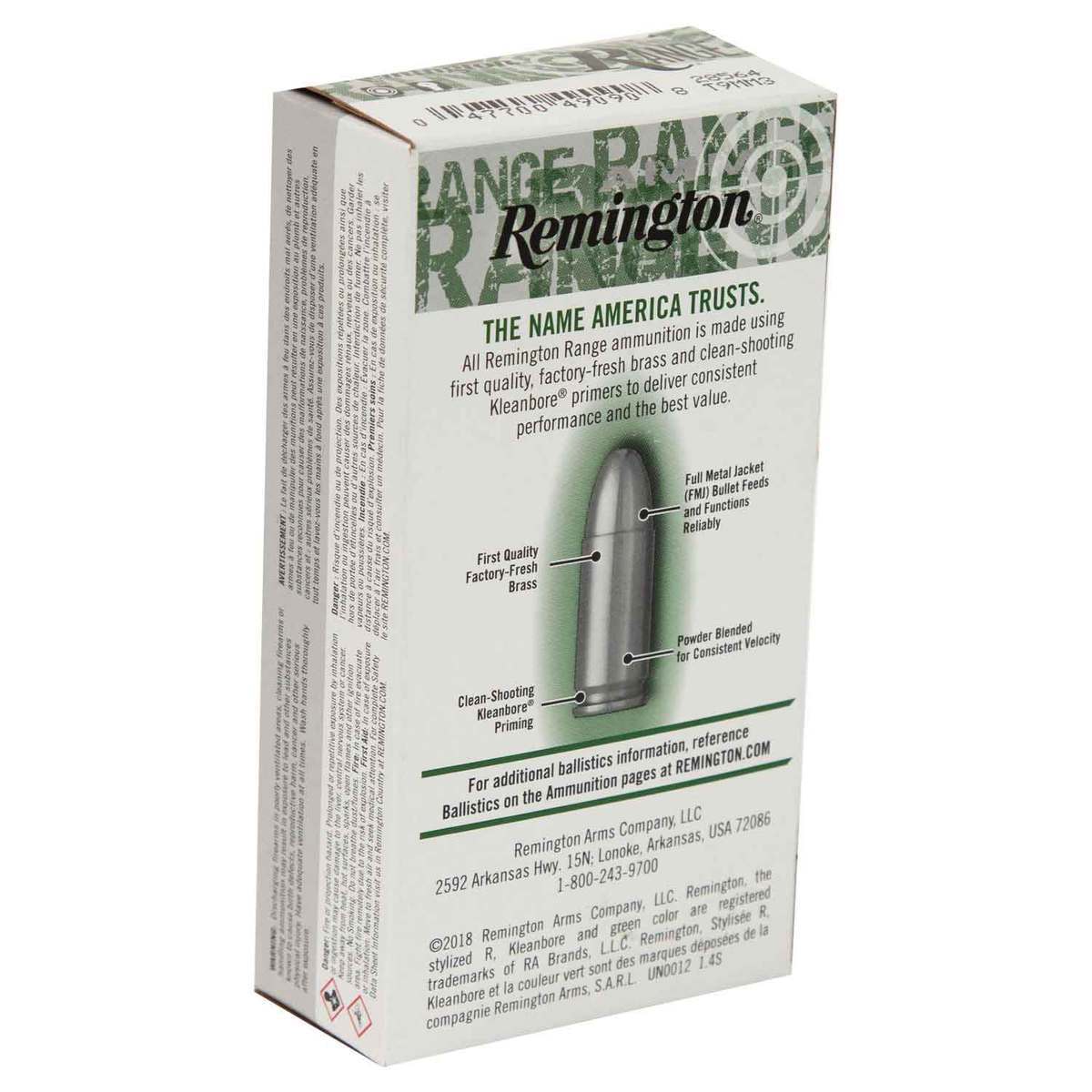 Remington Range 9mm Luger 115gr FMJ Handgun Ammo - 50 Rounds Remington Range 9mm Luger 115gr FMJ Handgun Ammo - 50 Rounds