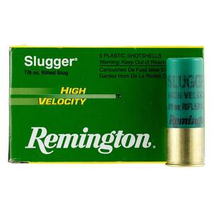 Remington Slugger 12 Gauge 2-3/4in Rifled Slug 7/8oz Slug Shotshells - 5 Rounds