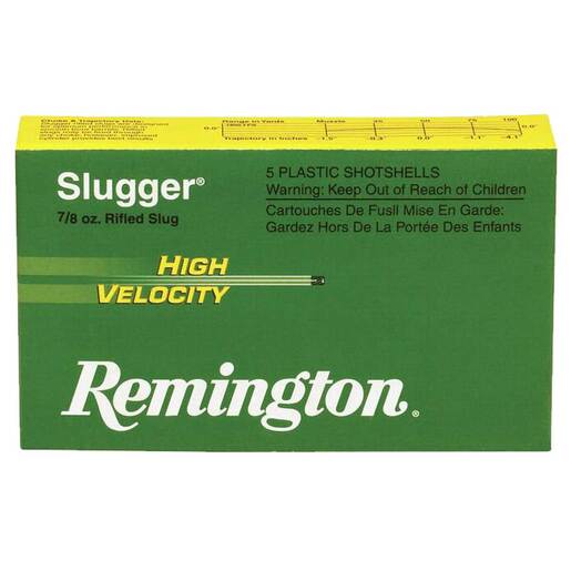 Remington Slugger 12 Gauge 3in Rifled Slug 7/8oz Slug Shotshells Ammo - 5 Rounds 5 Rounds Ammo