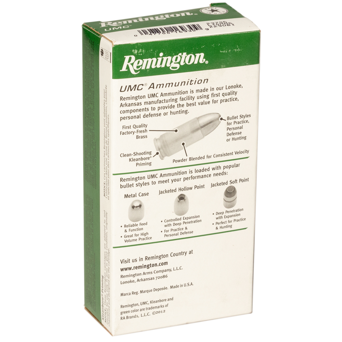 Remington UMC 10mm Auto 180gr FMJ Handgun Ammo - 50 Rounds Remington UMC 10mm Auto 180gr FMJ Handgun Ammo - 50 Rounds