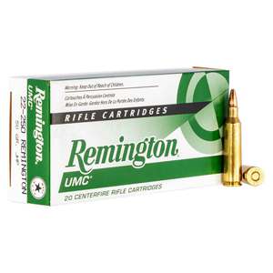 Remington UMC 22-250 Remington 50gr JHP Rifle Ammo - 20 Rounds