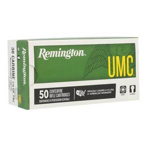 Remington UMC 30 Carbine Centerfire Rifle Ammo - 50 Rounds