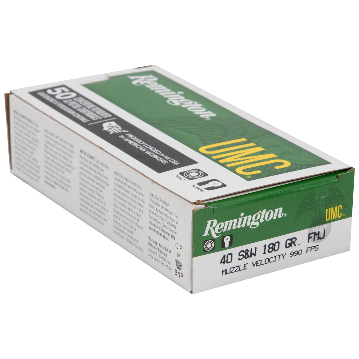 Remington UMC 40 S&W 180gr FMJ Handgun Ammo - 50 Rounds Remington UMC 40 S&W 180gr FMJ Handgun Ammo - 50 Rounds