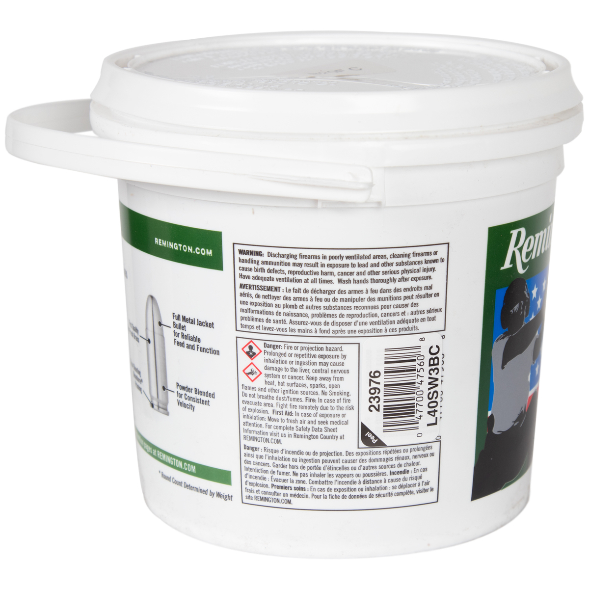 Remington UMC Range Bucket 40S&W 180gr MCB Handgun Ammo - 300 Rounds Remington UMC Range Bucket 40S&W 180gr MCB Handgun Ammo - 300 Rounds