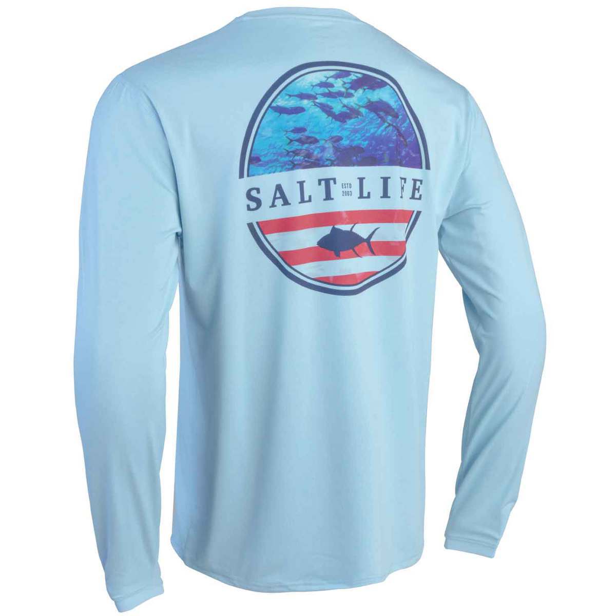 Salt Life Men's Respect Long Sleeve Shirt - Blue - S - Blue S Salt Life Men's Respect Long Sleeve Shirt - Blue - S - Blue S