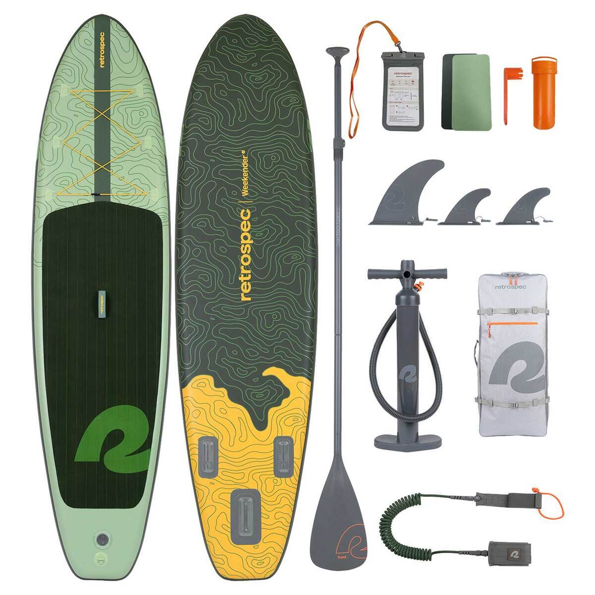 Retrospec Weekender Inflatable Stand Up Paddle Board - 10.5ft, Wild Spruce - Wild Spruce Retrospec Weekender Inflatable Stand Up Paddle Board - 10.5ft, Wild Spruce - Wild Spruce