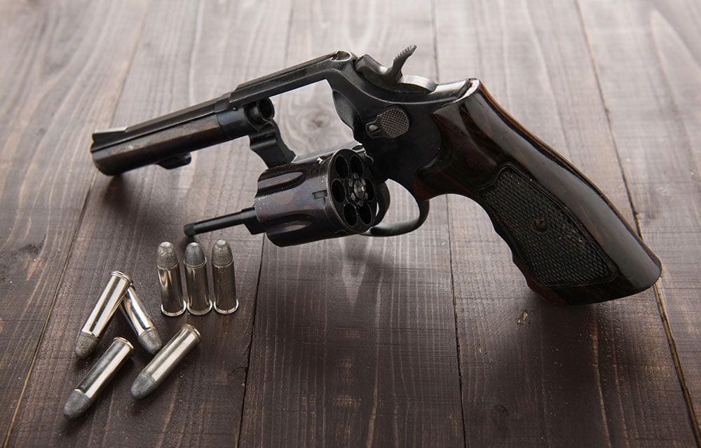 revolver with ammo and cylinder out