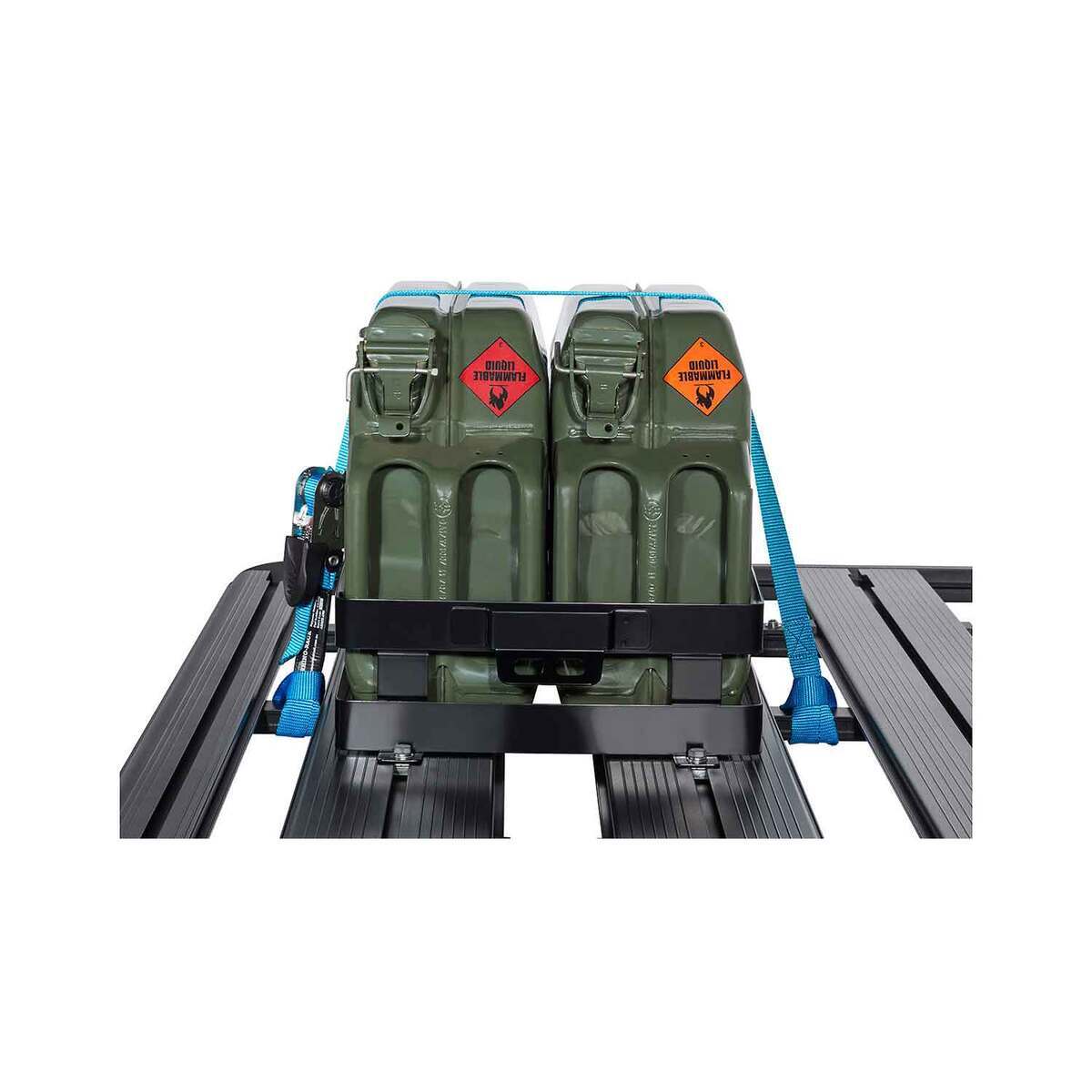 Rhino-Rack Double Horizontal Jerry Can Holder Auto Rack Accessory - Black Rhino-Rack Double Horizontal Jerry Can Holder Auto Rack Accessory - Black