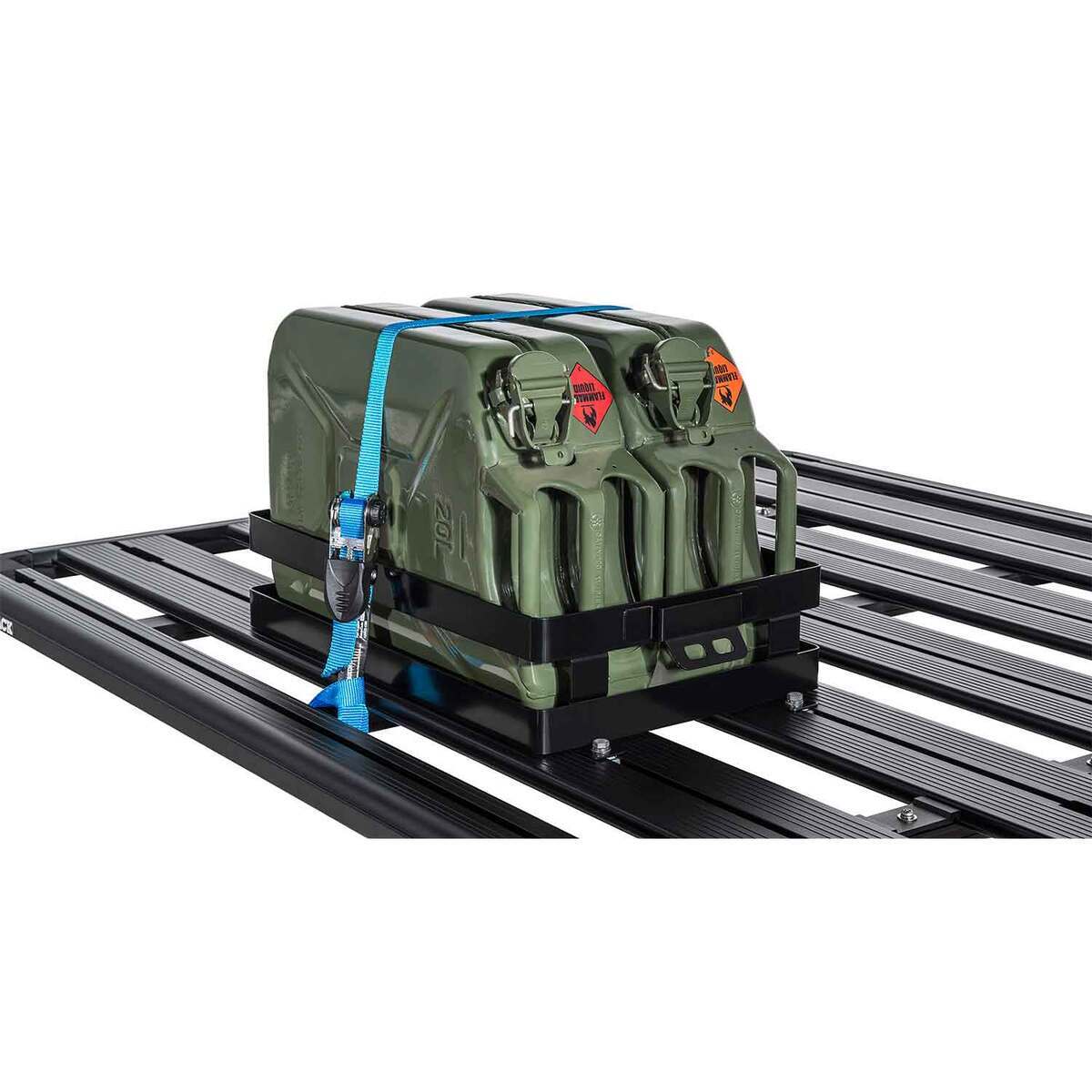 Rhino-Rack Double Horizontal Jerry Can Holder Auto Rack Accessory - Black Rhino-Rack Double Horizontal Jerry Can Holder Auto Rack Accessory - Black
