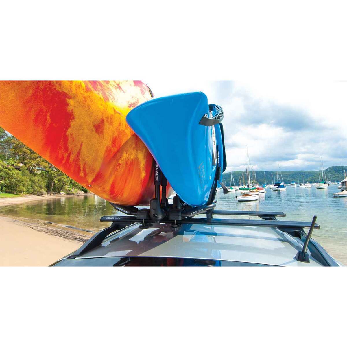 Rhino-Rack Folding J Style Kayak Carrier Extension - Black Rhino-Rack Folding J Style Kayak Carrier Extension - Black