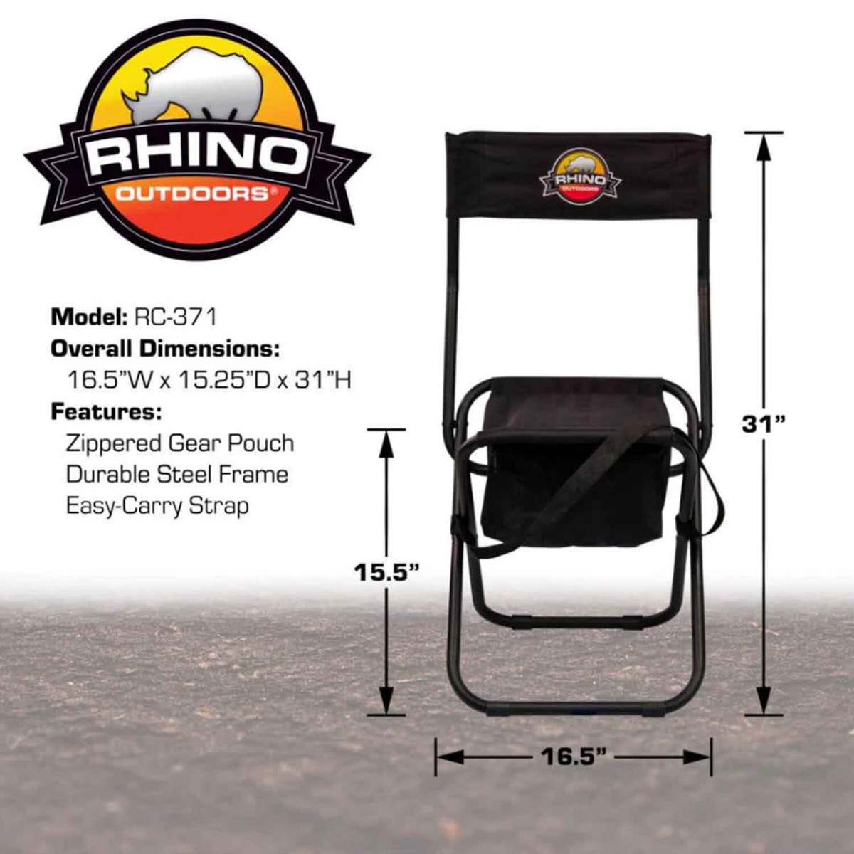 Rhino RC-371 Foldable With Storage Pouch Hunting Chair - Black/Orange/Yellow Rhino RC-371 Foldable With Storage Pouch Hunting Chair - Black/Orange/Yellow