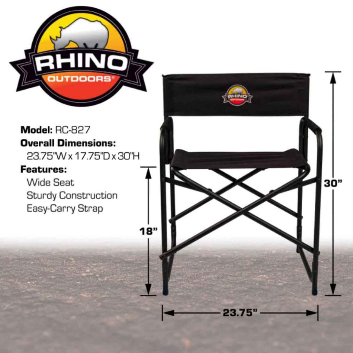 Rhino RC-827 Director's Hunting Chair - Black/Orange/Yellow Rhino RC-827 Director's Hunting Chair - Black/Orange/Yellow