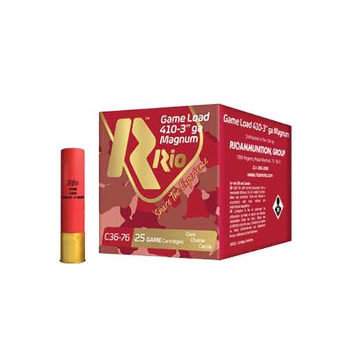 Rio Ammunition Game Load 410 Gauge 3in #7.5 11/16oz Upland Shotshells Ammo - 25 Rounds Ammo - #7.5 25 Rounds - #7.5 Ammo