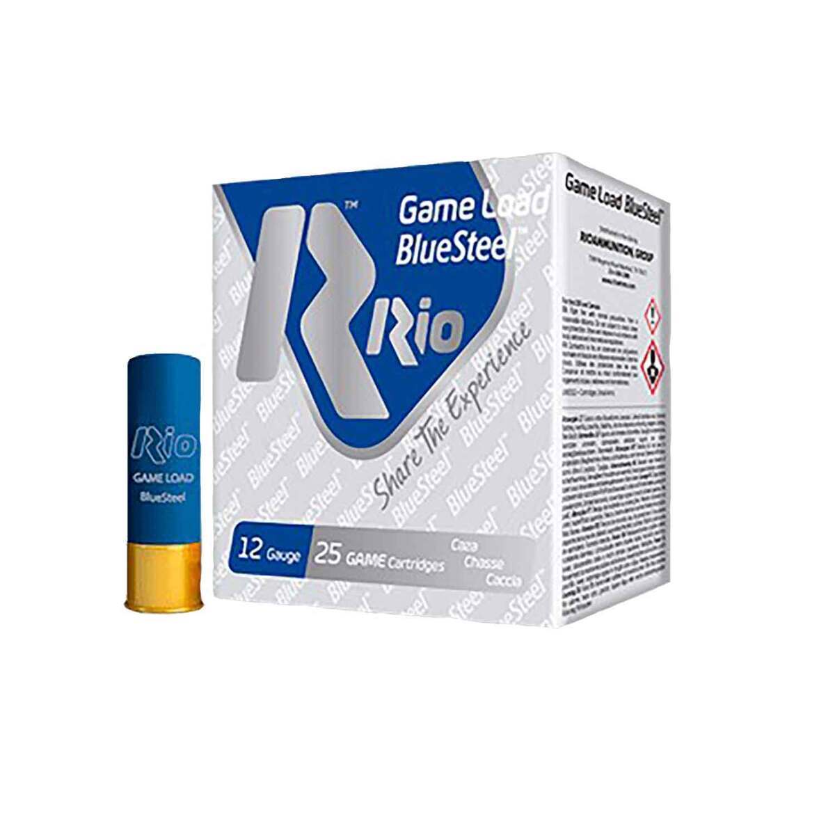 Rio Ammunition Game Load BlueSteel 12 Gauge 2-3/4in #2 1-1/4oz Waterfowl Shotshells - 25 Rounds Rio Ammunition Game Load BlueSteel 12 Gauge 2-3/4in #2 1-1/4oz Waterfowl Shotshells - 25 Rounds