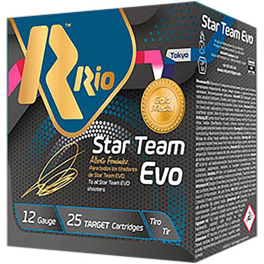Rio Ammunition Star Team EVO 12 Gauge 2.75in #7.5 1oz Target Shotshells Ammo - 25 Rounds Ammo - #7.5 25 Rounds - #7.5 Ammo