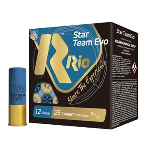 Rio Ammunition Star Team Evo HV 12 Gauge 2-3/4in #8 1-1/8oz Target Shotshells Ammo - 25 Rounds Ammo - #8 25 Rounds - #8 Ammo