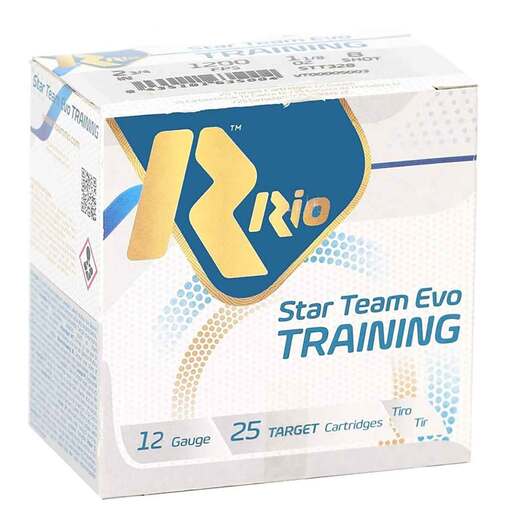 Rio Ammunition Star Team Evo Training 12 Gauge 2-3/4in #8 1-1/8oz Target Shotshells Ammo - 25 Rounds Ammo - #8 25 Rounds - #8 Ammo