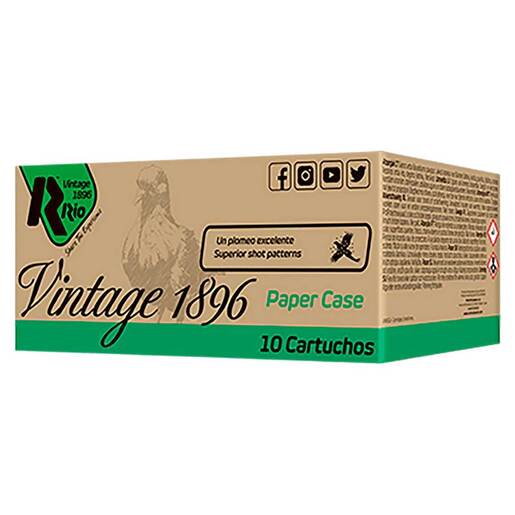Rio Ammunition Vintage 1896 Paper Flyer 12 Gauge 2-3/4in #8 1-1/4oz Upland Shotshells Ammo - 10 Rounds Ammo - #8 10 Rounds - #8 Ammo