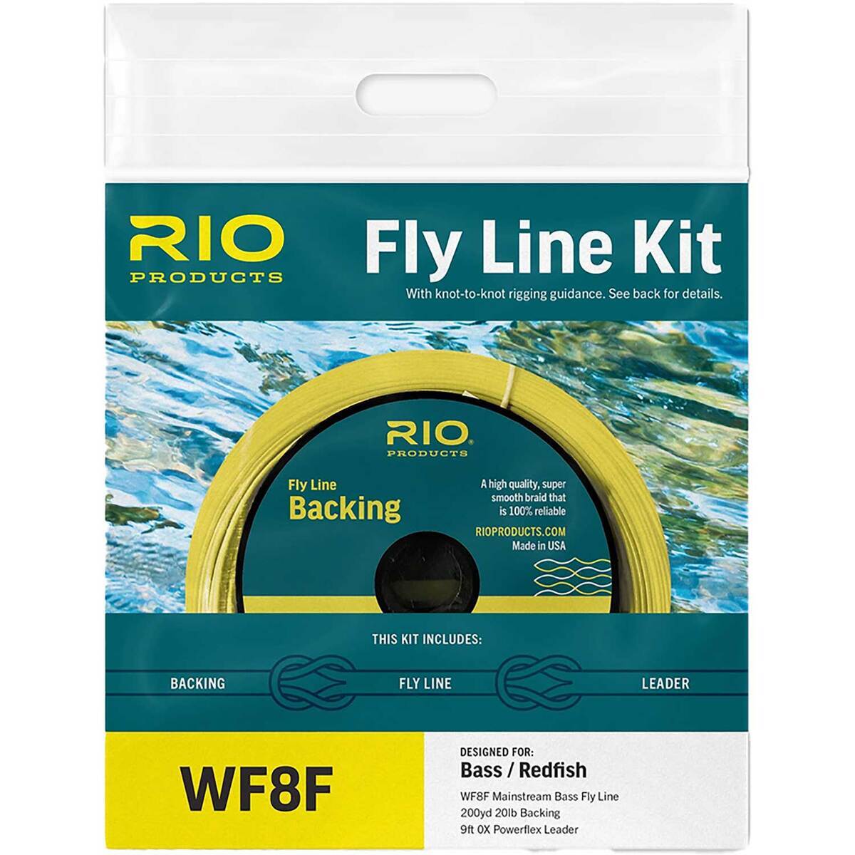 RIO Fly Line Kit Bass/Redfish Fly Line Backing - WF8F, Yellow, 80ft ...