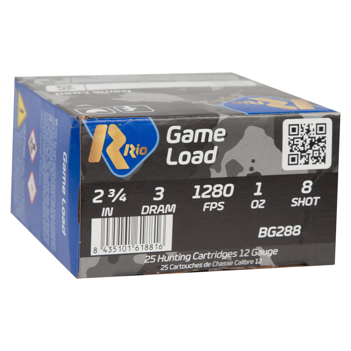 Rio Game Load 12 Gauge 23/4in 8 1oz Upland Shotshells 25 Rounds