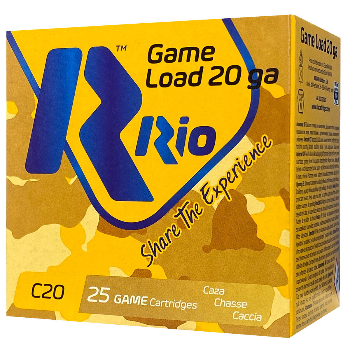 Rio Game Load 20 Gauge 23/4in 6 1oz Upland Shotshells 25 Rounds