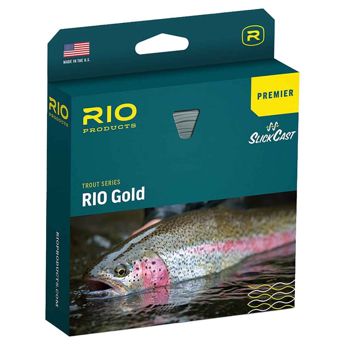 RIO Products Gold Trout Floating Fly Fishing Line - WF7F, Moss/Gold, 90ft - Moss/Gold 7wt RIO Products Gold Trout Floating Fly Fishing Line - WF7F, Moss/Gold, 90ft - Moss/Gold 7wt