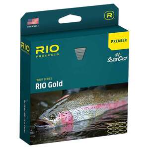 RIO Products Gold Trout Floating Fly Fishing Line - WF7F, Moss/Gold, 90ft