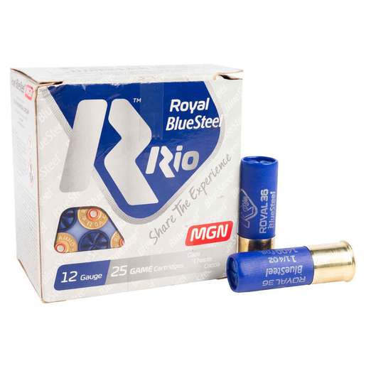 Rio Royal Blue Steel 12 Gauge 3in #2 1-1/4oz Waterfowl Shotshells Ammo - 25 Rounds Ammo - #2 25 Rounds - #2 Ammo