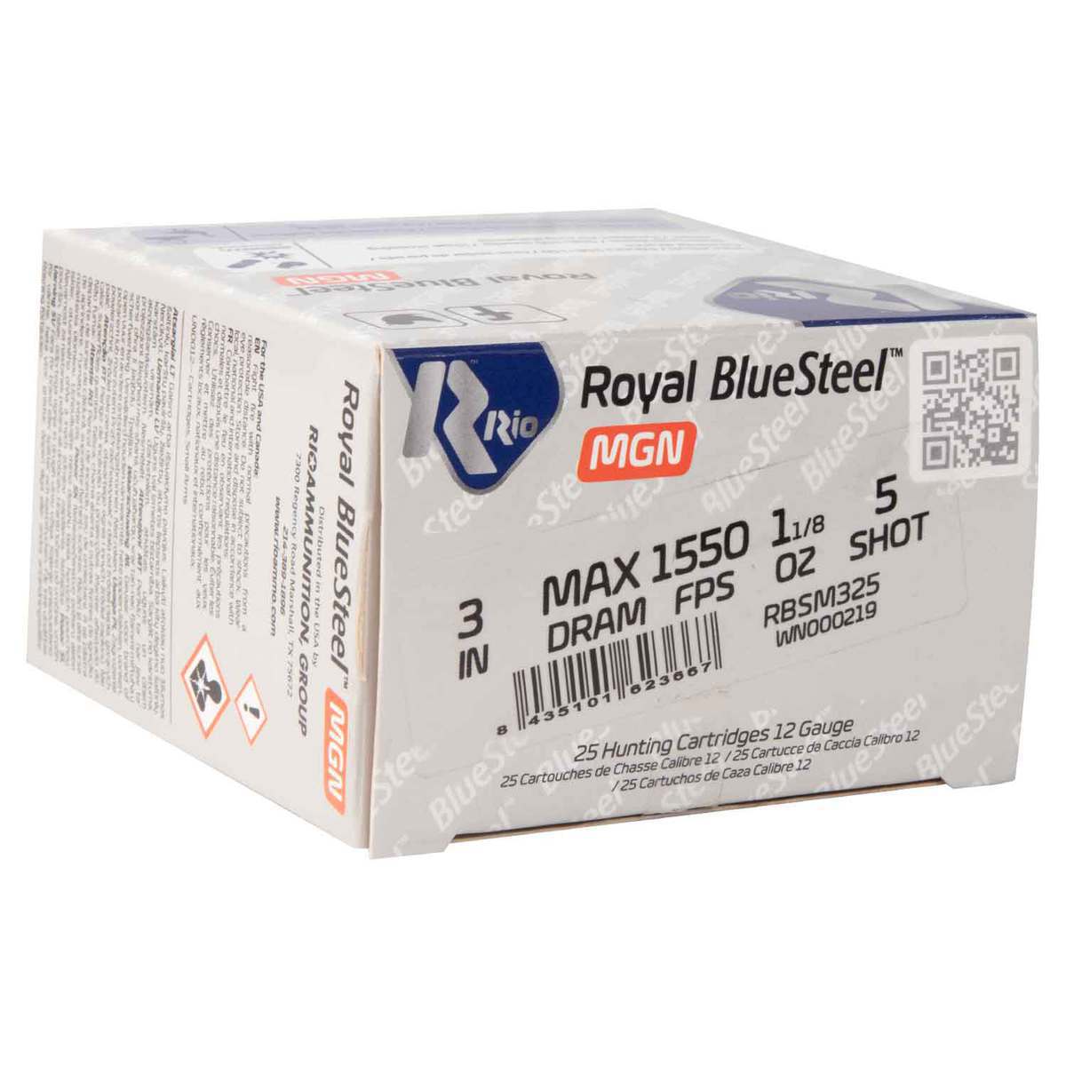 Rio Royal Blue Steel 12 Gauge 3in #5 1-1/8oz Waterfowl Shotshells - 25 Rounds Rio Royal Blue Steel 12 Gauge 3in #5 1-1/8oz Waterfowl Shotshells - 25 Rounds