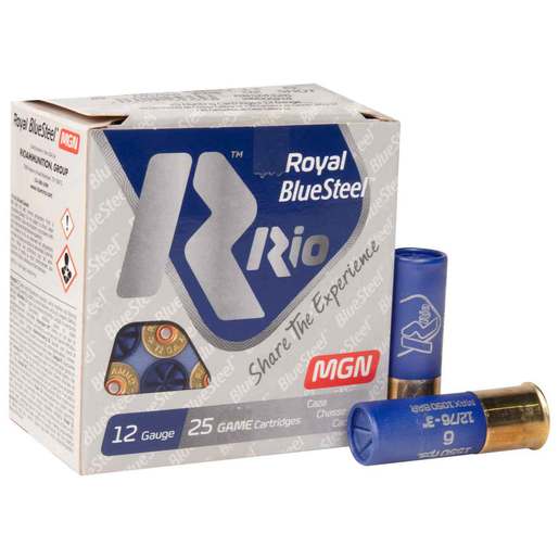 Rio Royal Blue Steel 12 Gauge 3in No. 6 1-1/8oz Waterfowl Shotshells – 25 Rounds – #6