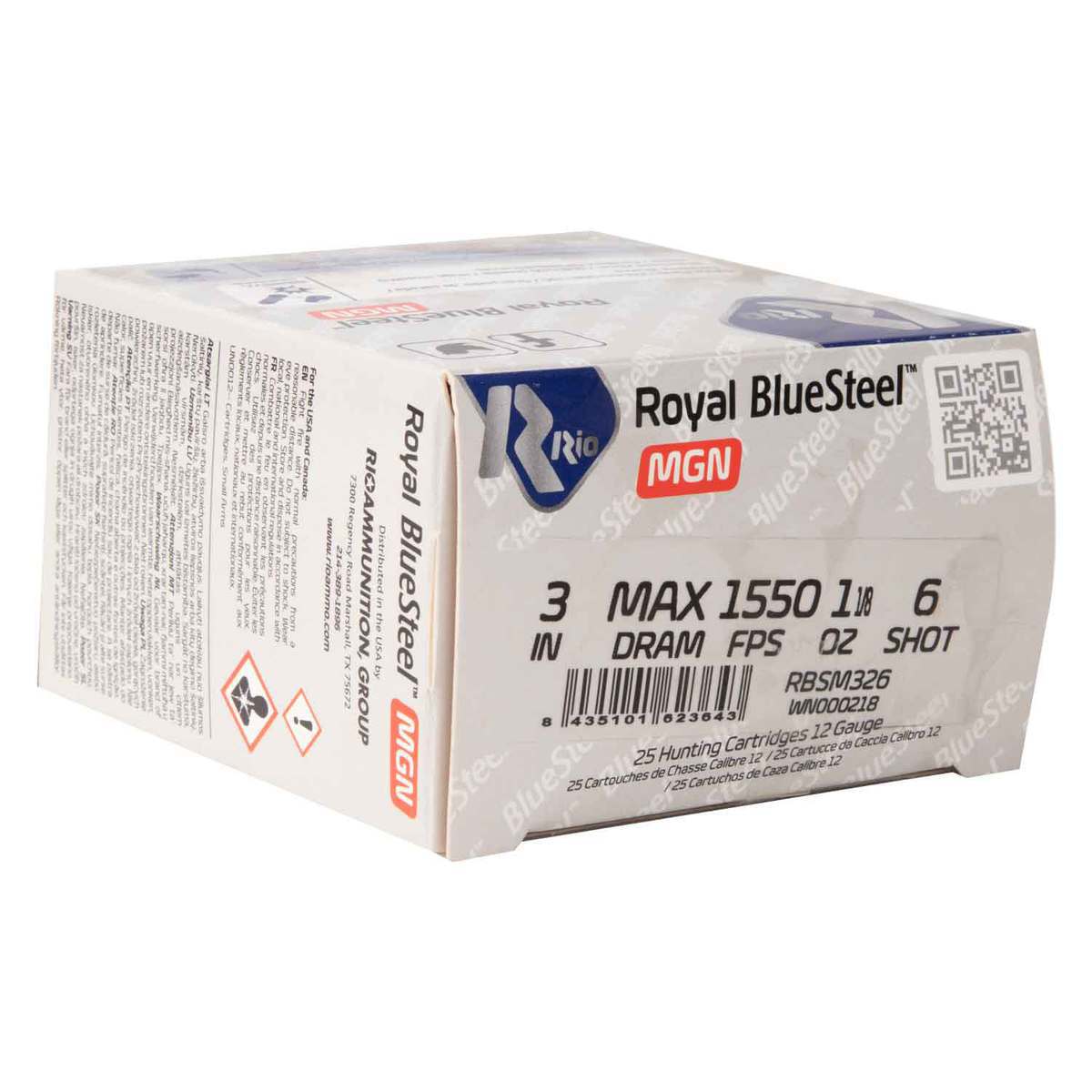 Rio Royal Blue Steel 12 Gauge 3in #6 1-1/8oz Waterfowl Shotshells - 25 Rounds Rio Royal Blue Steel 12 Gauge 3in #6 1-1/8oz Waterfowl Shotshells - 25 Rounds