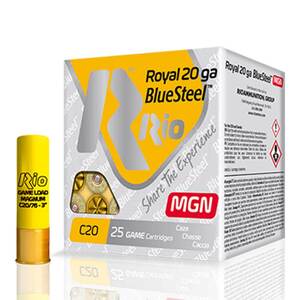 Rio Royal Blue Steel 20 Gauge 3in #4 1oz Shotshells - 25 Rounds