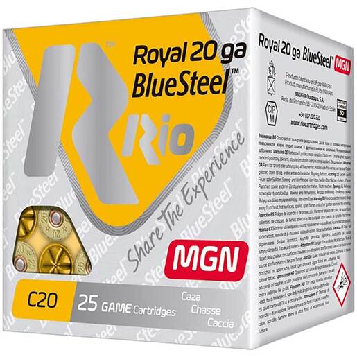 Rio Royal BlueSteel Magnum 20 Gauge 3in #2 1oz Waterfowl Shotshells Ammo - 25 Rounds Ammo - #2 25 Rounds - #2 Ammo