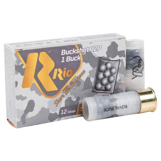 RIO Royal Buck 12 Pellet 12 Gauge 2-3/4in #1 Buckshot Shotshells – 5 Rounds – #1