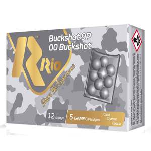 Rio Royal Buck 12 Gauge 2-3/4in 9 Pellet 00 Buck Shotgun Shells - 5 Rounds
