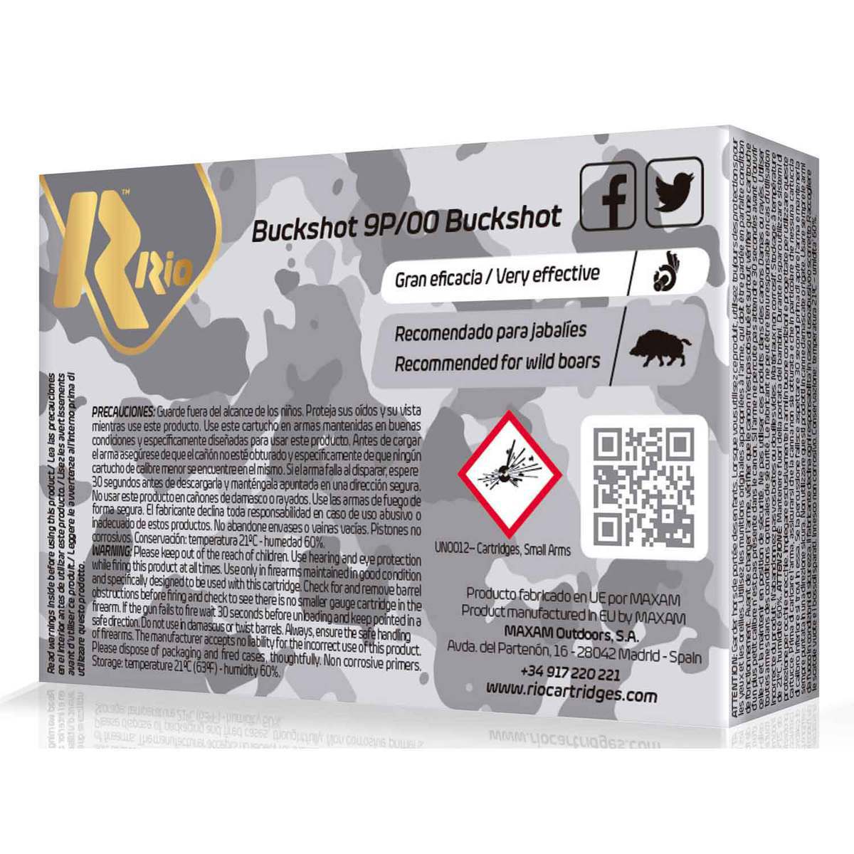 Rio Royal Buck 12ga 2-3/4in 9 Pellet 00 Buck Shotgun Shells - 5 Rounds Rio Royal Buck 12ga 2-3/4in 9 Pellet 00 Buck Shotgun Shells - 5 Rounds