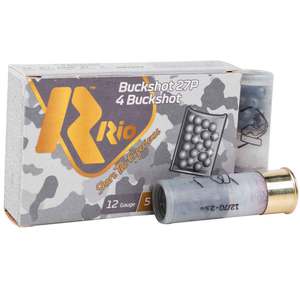 RIO Royal Buck 27 Pellet 12 Gauge 2-3/4in #4 Buck Shotshells - 5 Rounds RIO Royal Buck 27 Pellet 12 Gauge 2-3/4in #4 Buck Shotshells - 5 Rounds