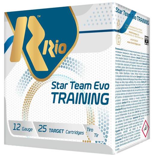 Rio Star Team Training 24 Light 12 Gauge 2-3/4in #7.5 7/8oz Target Shotshells – 25 Rounds – #7.5