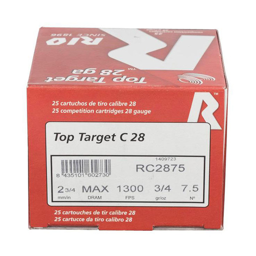 Rio Sub-Gauge 28ga 2.75inch Top Target Loads #7.5