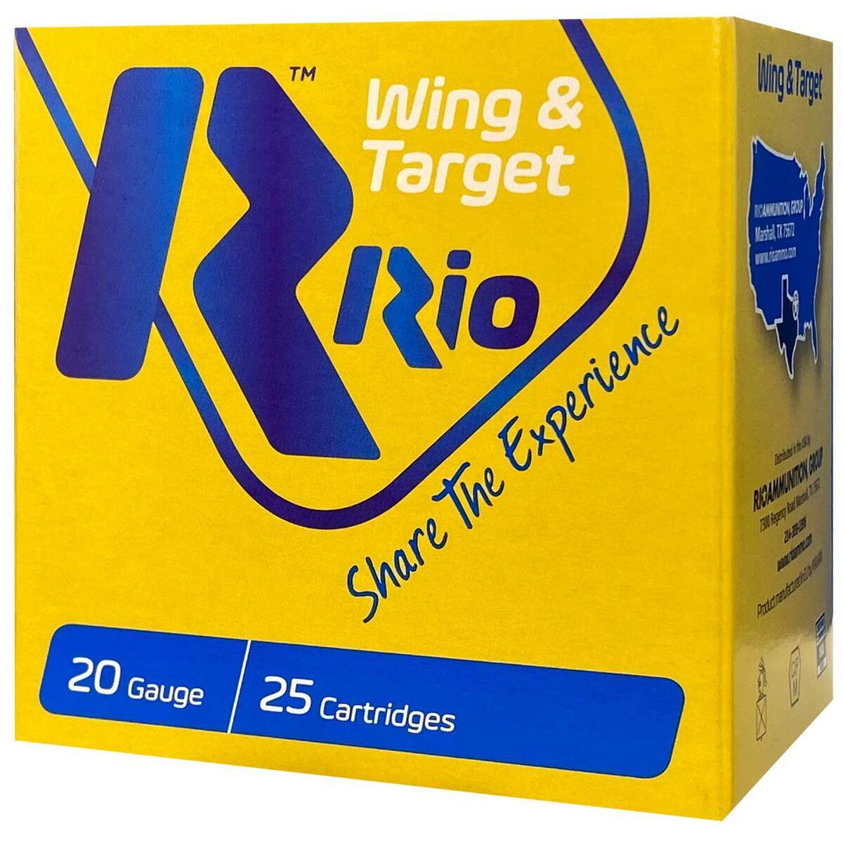 Rio Wing & Target 20 Gauge 2-3/4in #8 7/8oz Target Shotshells - 25 Rounds Rio Wing & Target 20 Gauge 2-3/4in #8 7/8oz Target Shotshells - 25 Rounds