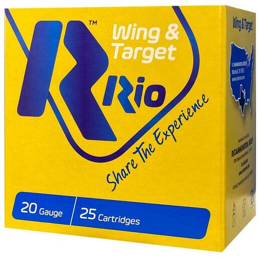 Rio Wing & Target 20 Gauge 2-3/4in #8 7/8oz Target Shotshells – 25 Rounds – #8