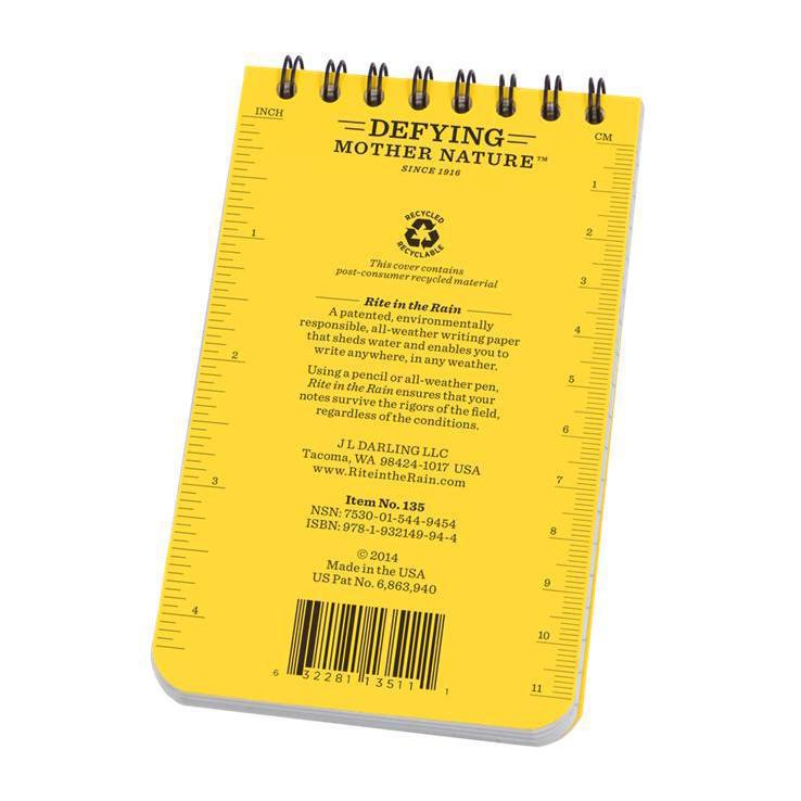 Rite in the Rain 3in x 5in Top Spiral Notebooks Rite in the Rain 3in x 5in Top Spiral Notebooks