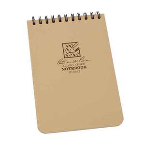 Rite in the Rain All Weather 4x6 inch Tan Pocket Top-Spiral Notebook