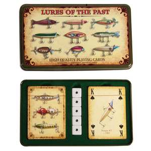 Rivers Edge Antique Fishing Lure Playing Cards in Collectable Tin