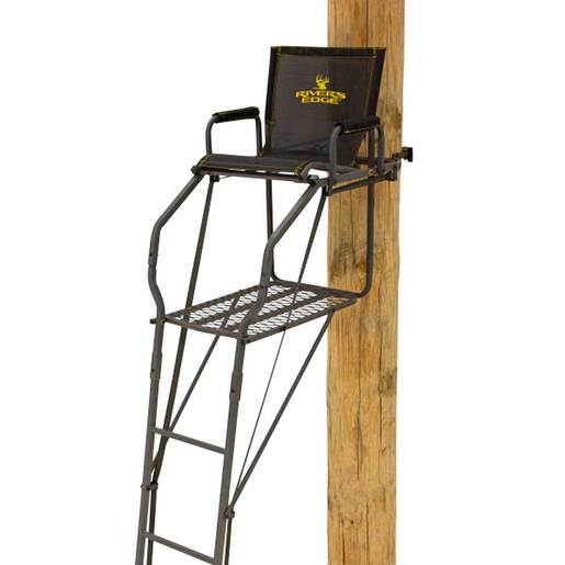 Riverâ s Edge Bowman LS Ladder Stand – Black 20in W x 17in D