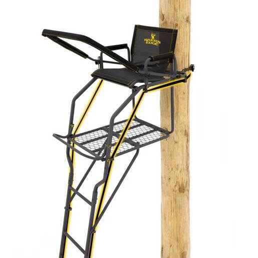 Rivers Edge Jumbo Jack LS Ladder Treestand - Black/Yellow 23in W x 17in D