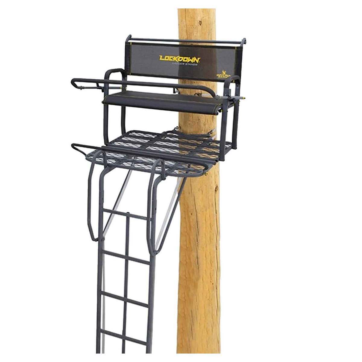 Rivers Edge Lockdown 2-Man Hang On Treestand - Black Rivers Edge Lockdown 2-Man Hang On Treestand - Black