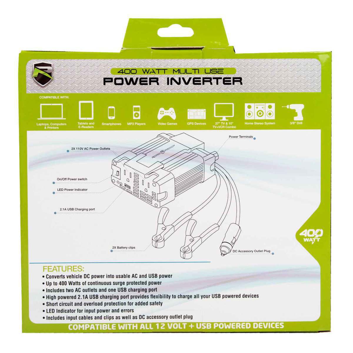 Road Proof 400 Watt Multi Use Power Inverter Road Proof 400 Watt Multi Use Power Inverter