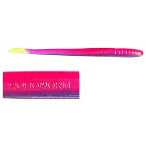 Roboworm Fat Straight Tail Worm - Morning Dawn/Red/Chartreuse, 4-1/2in