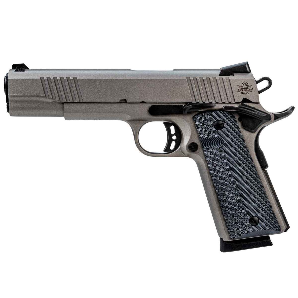 Rock Island Armory M1911-A1 Rock Standard FS 45 Auto (ACP) 5in Gunmetal Grey Cerakote Pistol - 8+1 Rounds - California Compliant Rock Island Armory M1911-A1 Rock Standard FS 45 Auto (ACP) 5in Gunmetal Grey Cerakote Pistol - 8+1 Rounds - California Compliant